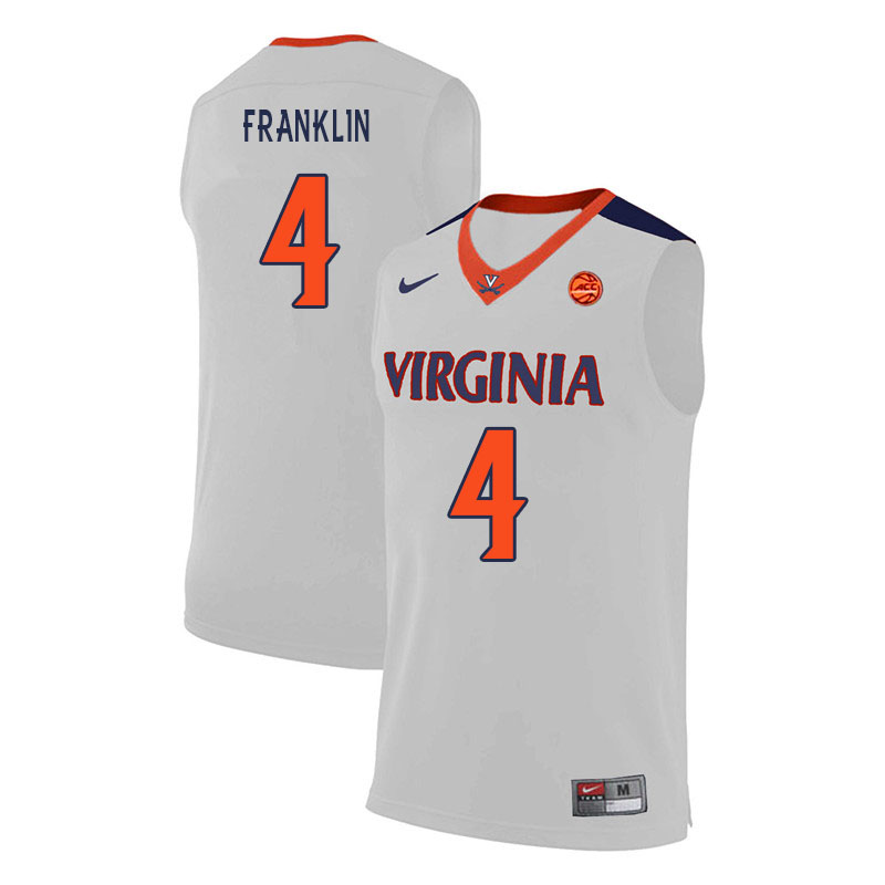 Men #4 Armaan FranklinVirginia Cavaliers College Basketball Jerseys Sale-White